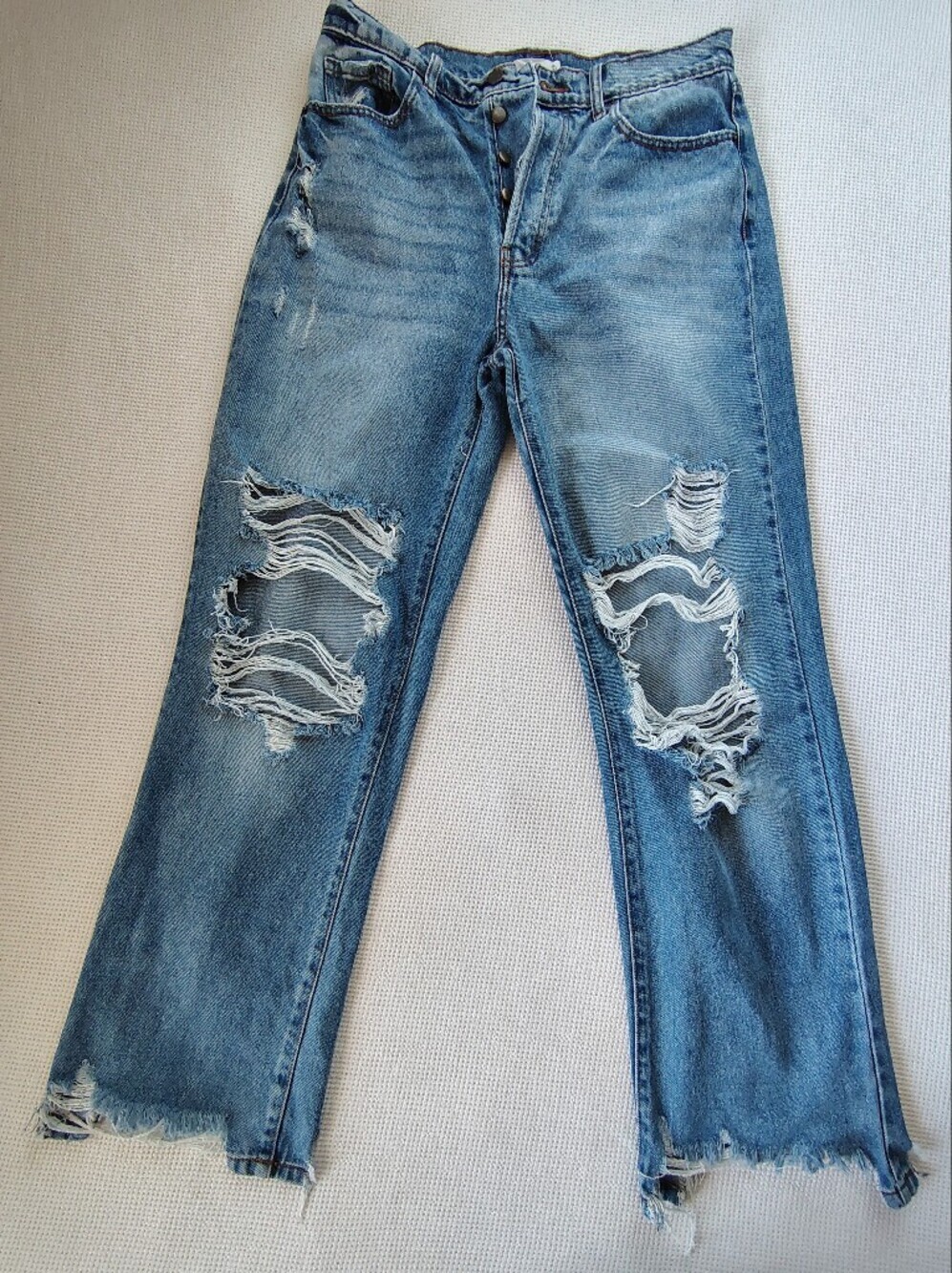 Cello Blue Distressed Wide-Leg Women's Jeans Size 11